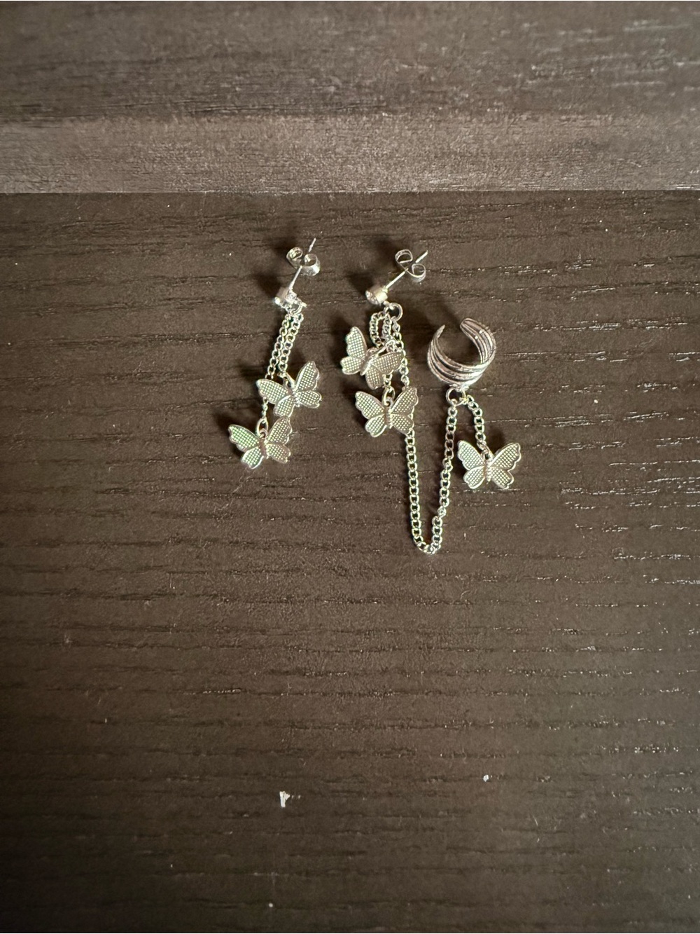Claire's Silver Butterfly Dangle Earrings Set